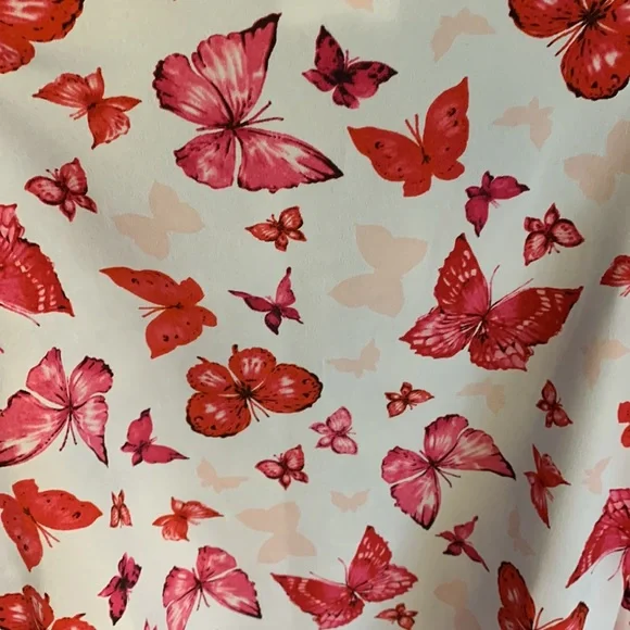 Jones New York Collection Butterfly Print Popover Blouse Size 8 - Picture 6 of 12